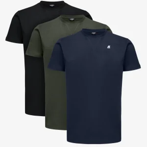 Edwing Ronde Mouwen Drie Packblauw D-Groen Zwart-Zwart>K-WAY Sale