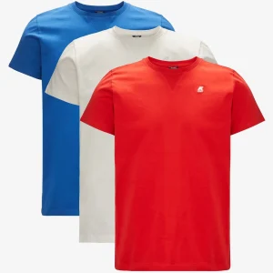 Edwing Ronde Mouwen Drie Packrood-Wit Melk-Blauw Royal Marine>K-WAY Flash Sale